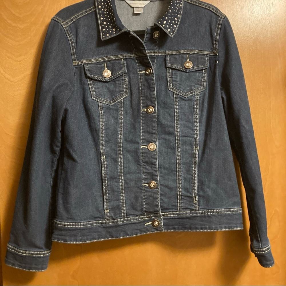 Christopher & Banks Studded Denim Jean Jacket